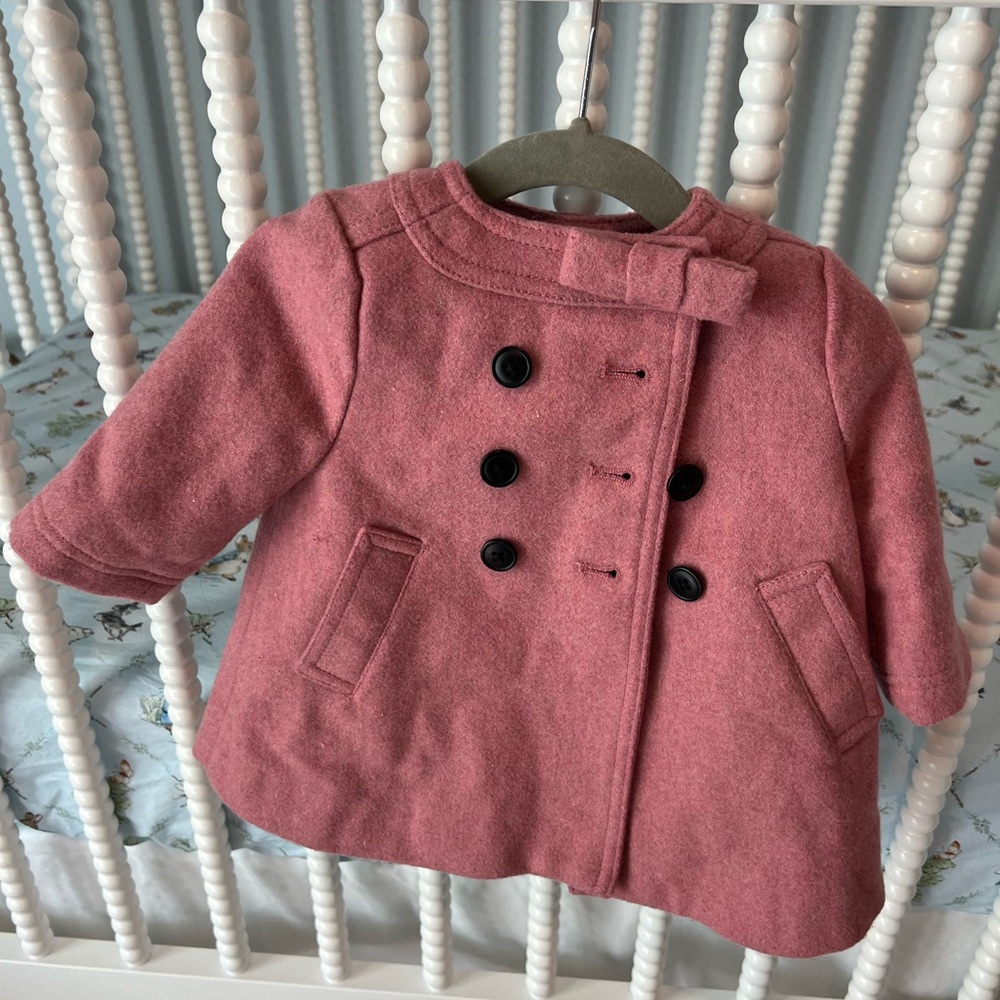 Edgehill Collection Rose bow Pea Coat for Kids